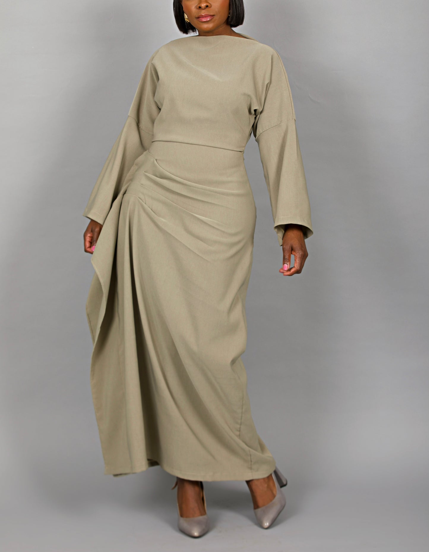 DRAPED MIDI DRESS