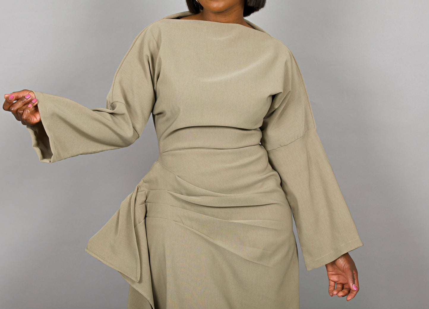 DRAPED MIDI DRESS