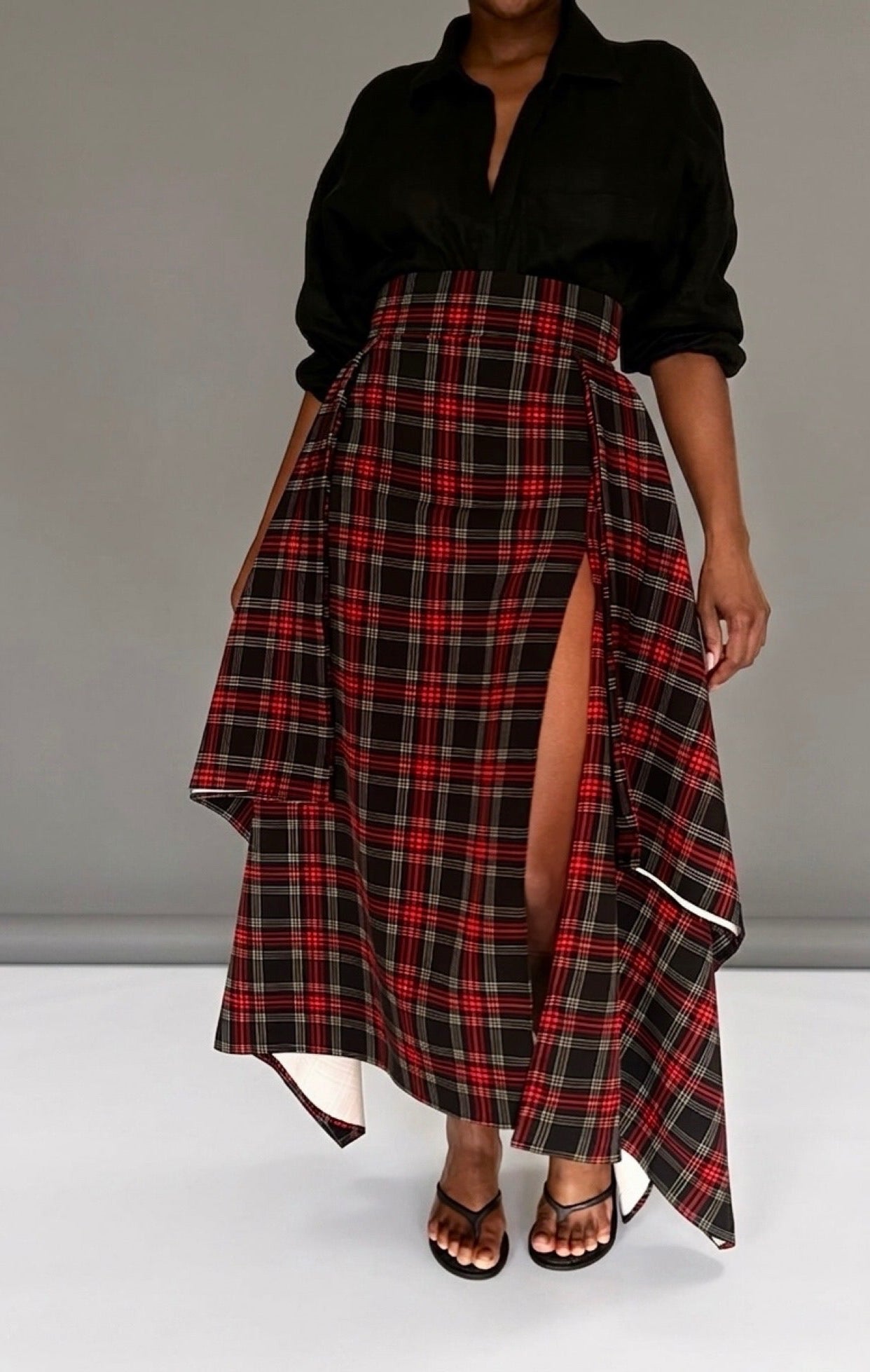 2 WAY RED CHECK SKIRT