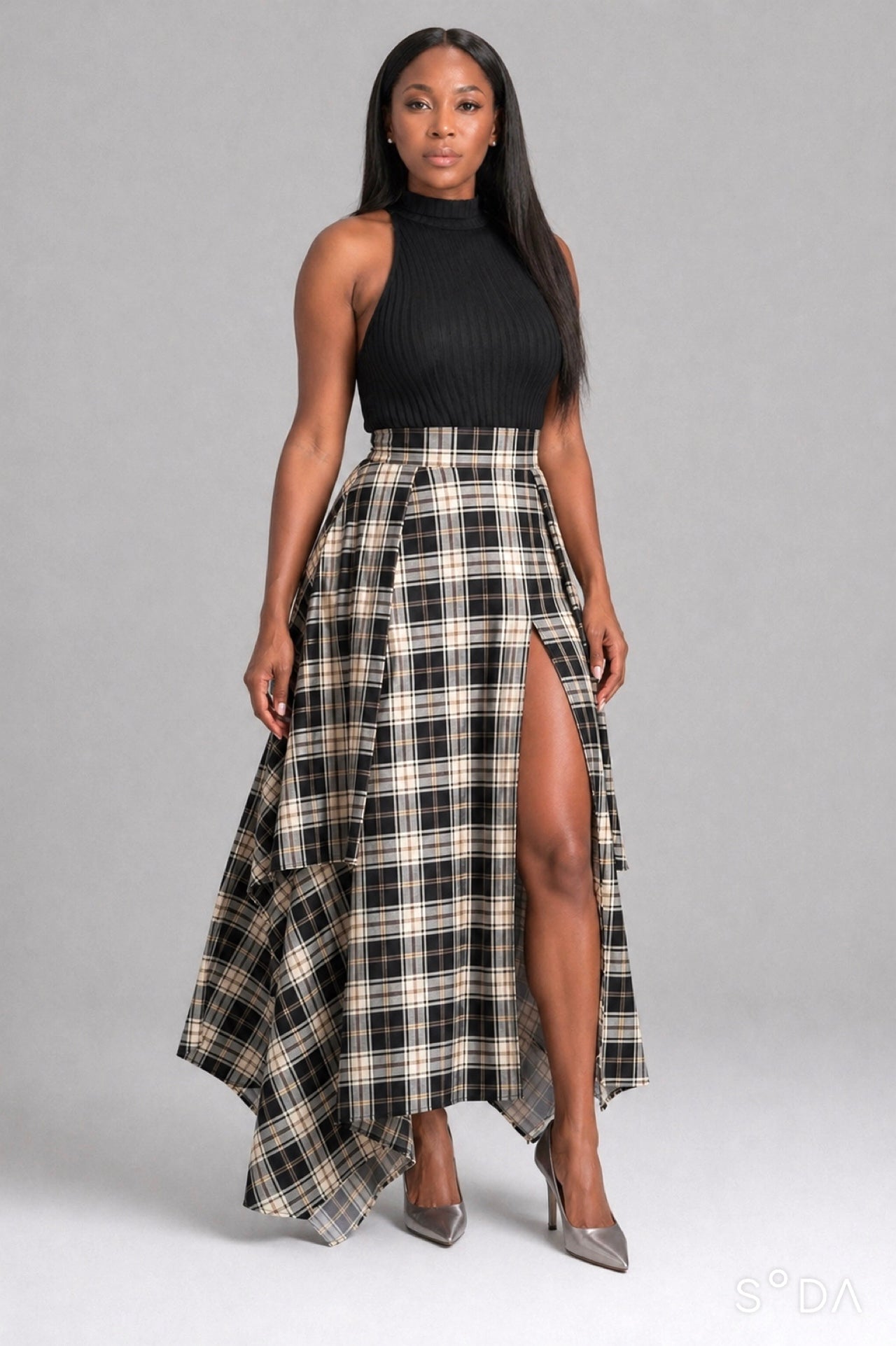 2 WAY CHECK SKIRT