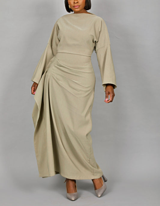 DRAPED MIDI DRESS