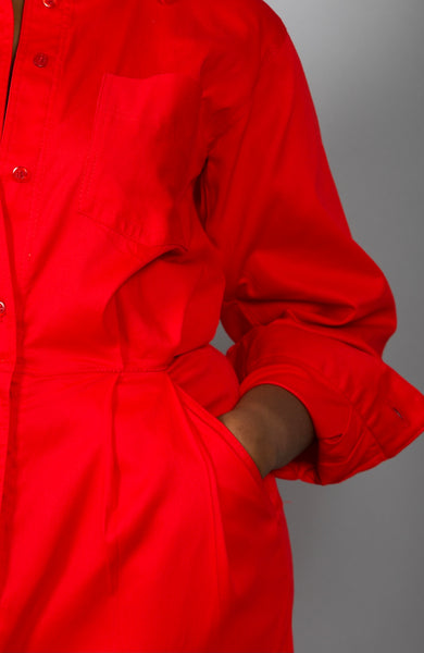 RED COLLAR DRESS