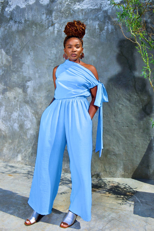 BLUE ONE SHOULDER SET