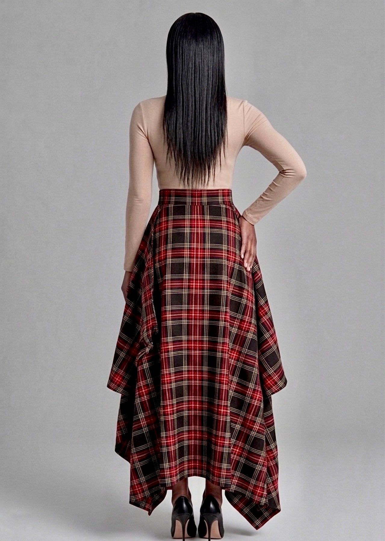 2 WAY RED CHECK SKIRT