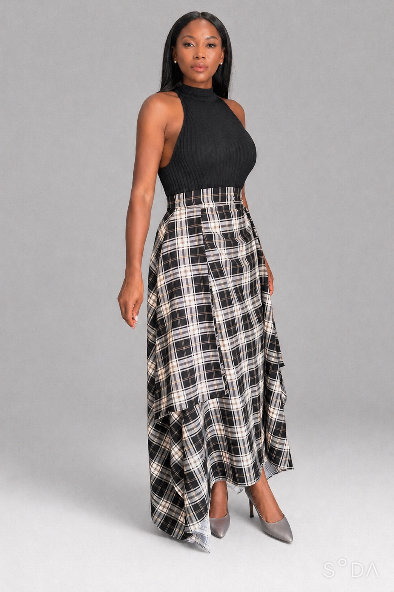 2 WAY CHECK SKIRT