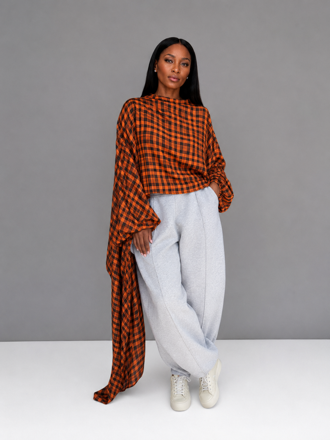 CHECK SURN BLOUSE