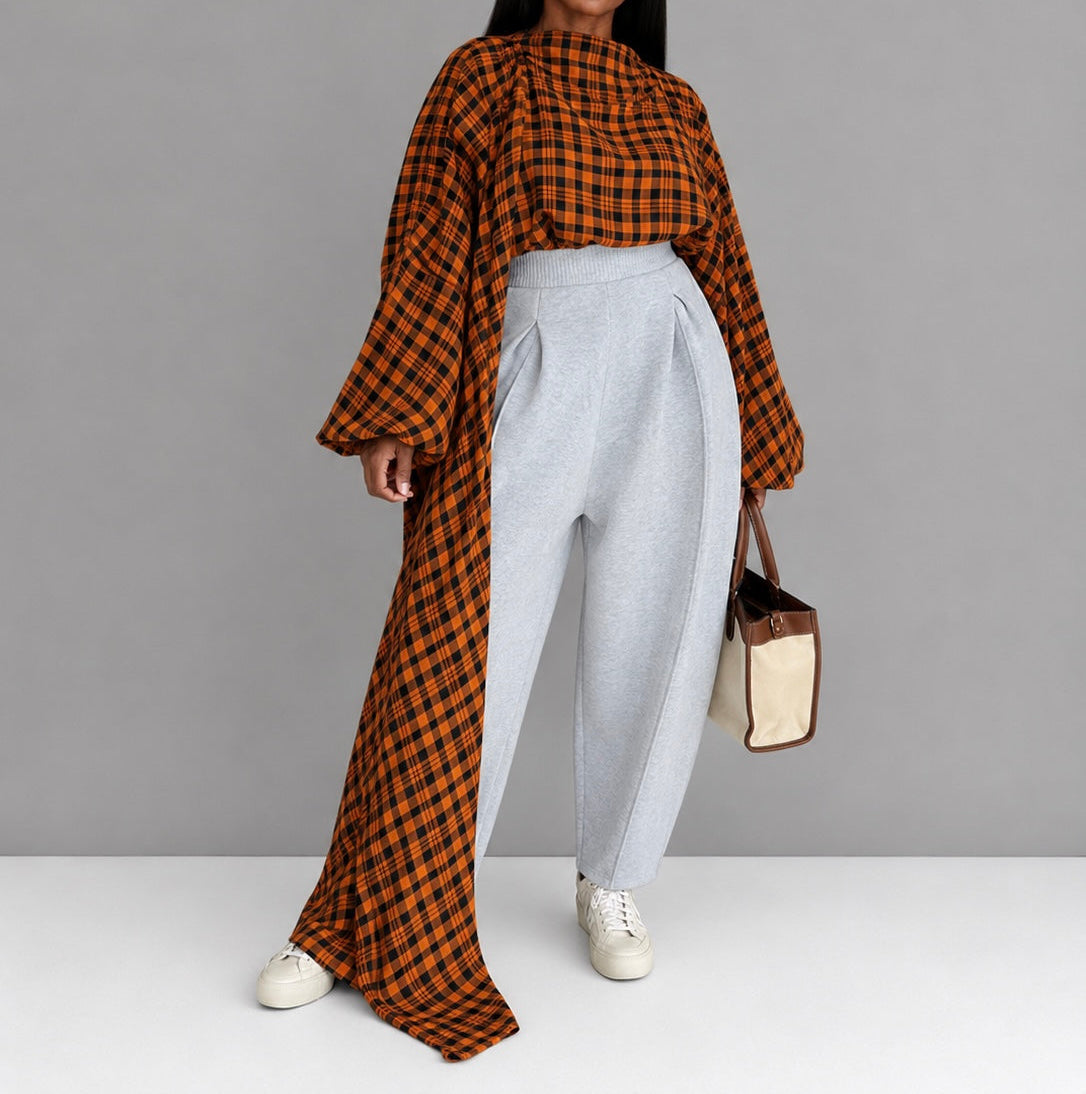 CHECK SURN BLOUSE