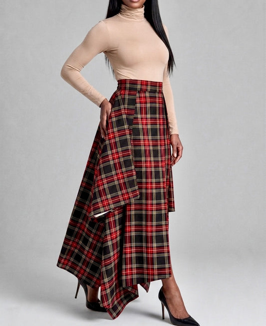 2 WAY RED CHECK SKIRT