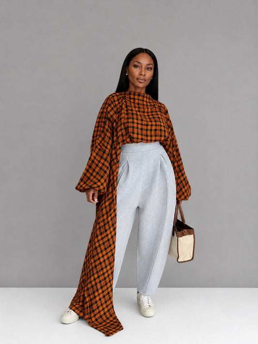 CHECK SURN BLOUSE