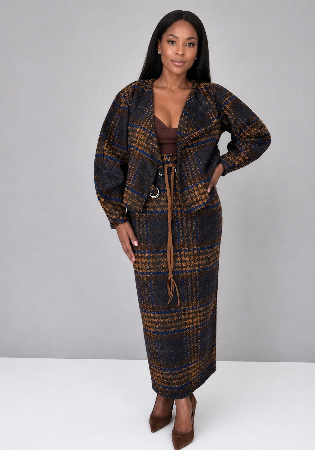 TWEED MIDI SKIRT -