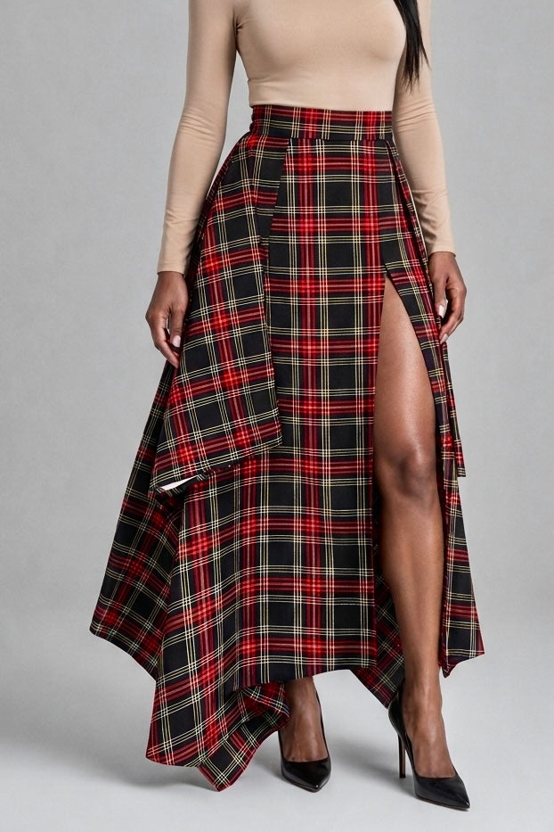 2 WAY RED CHECK SKIRT