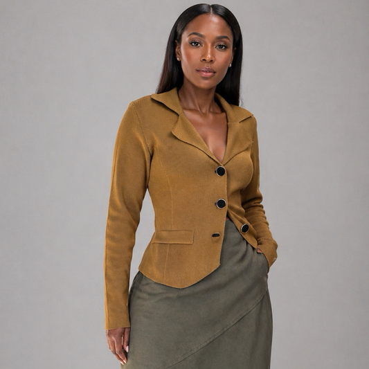 MUSTARD RIBBED TOP -