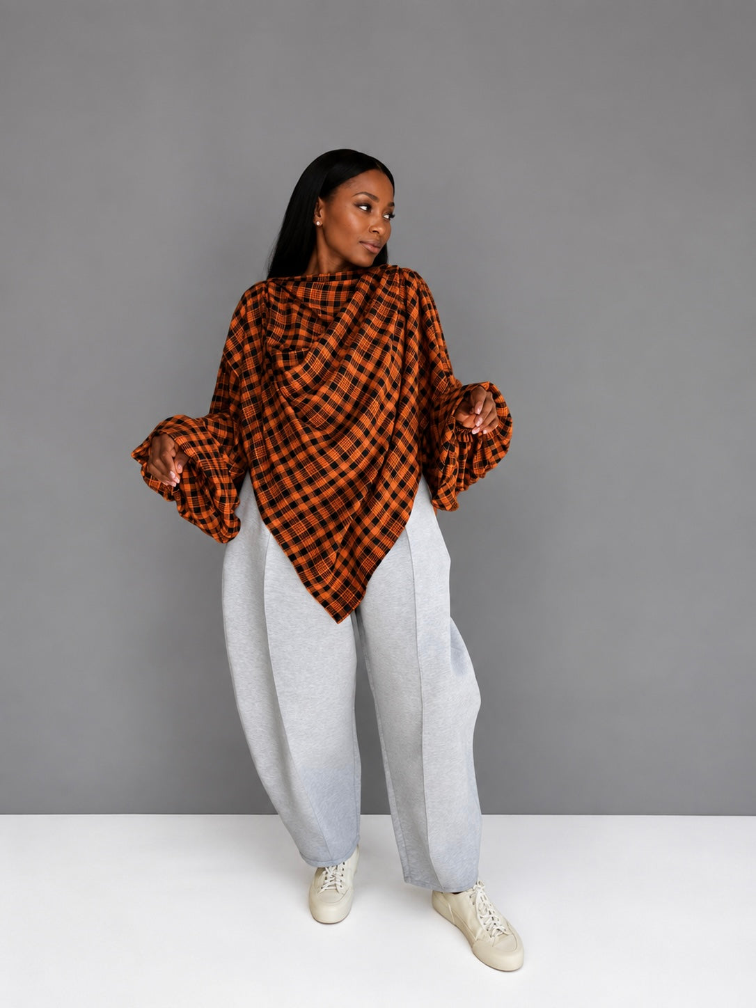 CHECK SURN BLOUSE